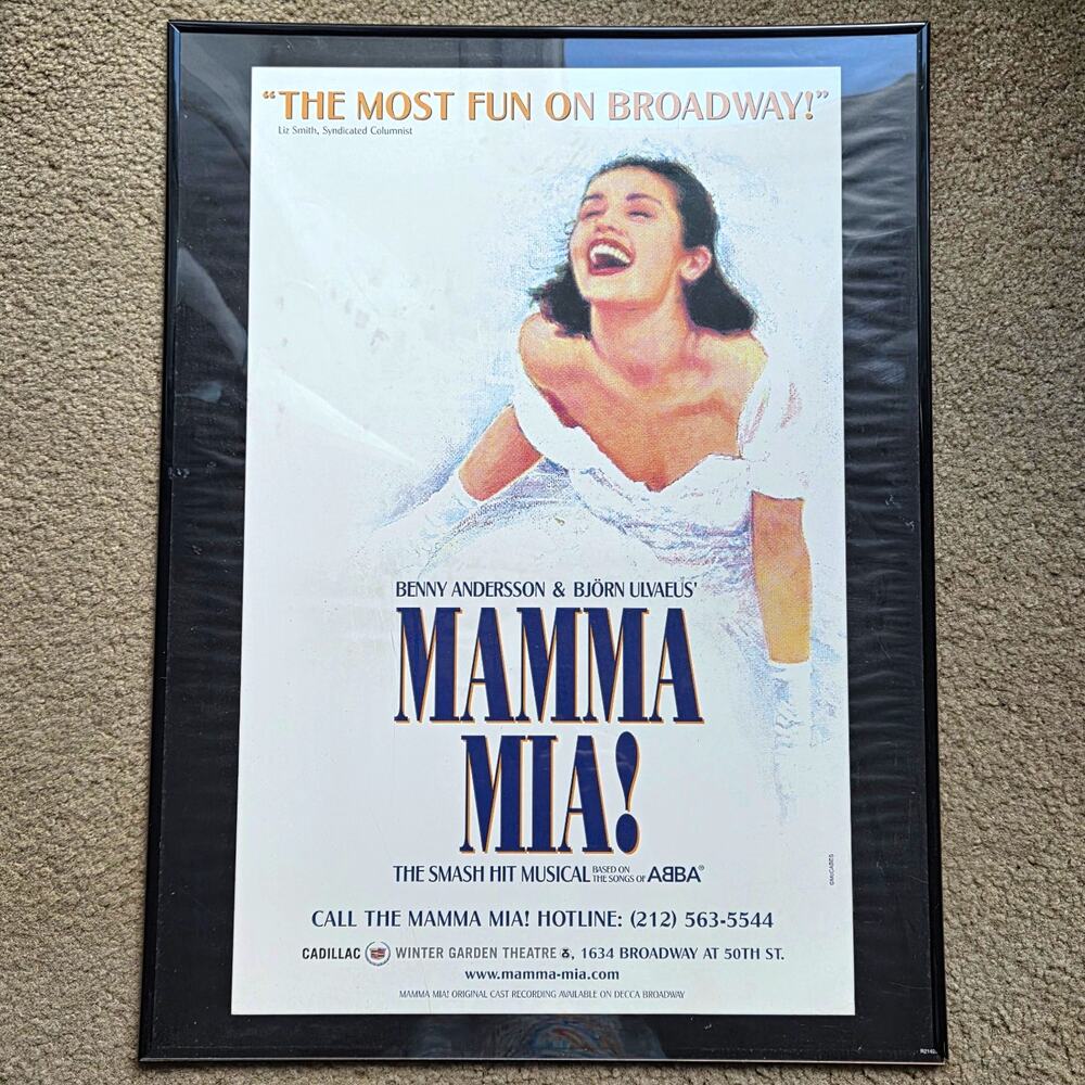 MAMMA MIA Original Broadway Window Card Poster 14x22 Winter Garden Theatre ABBA